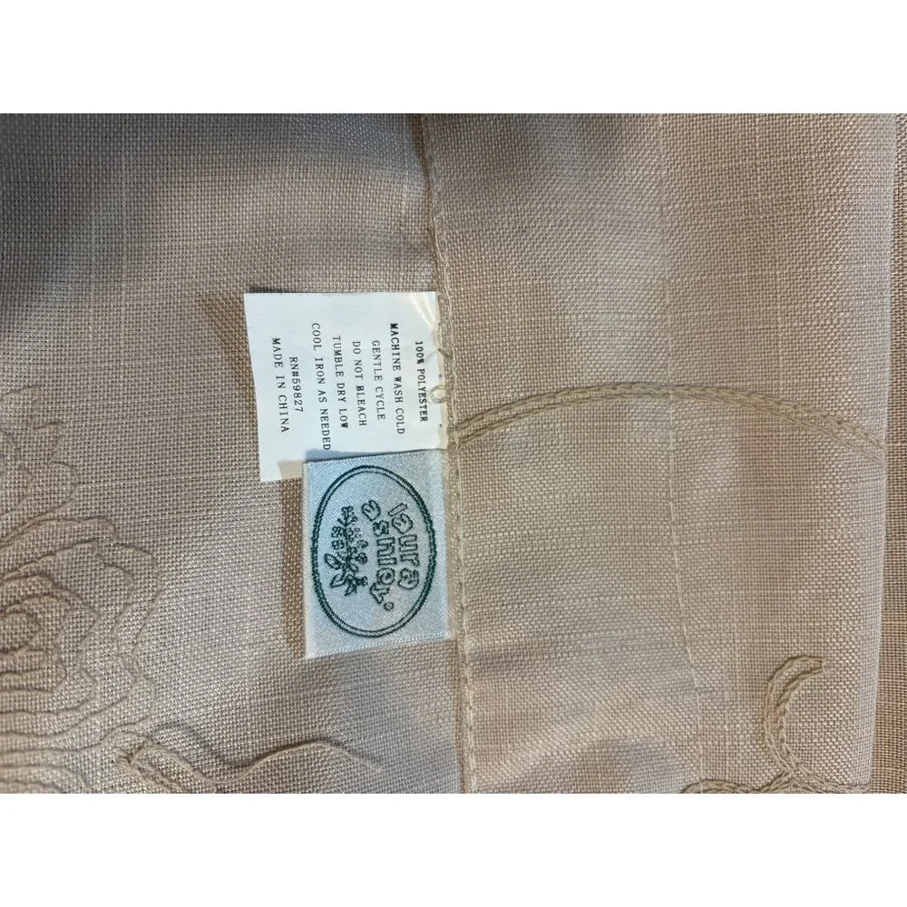 Laura Ashley Beige Embroidered‎ Floral Curtain Panel 83x37